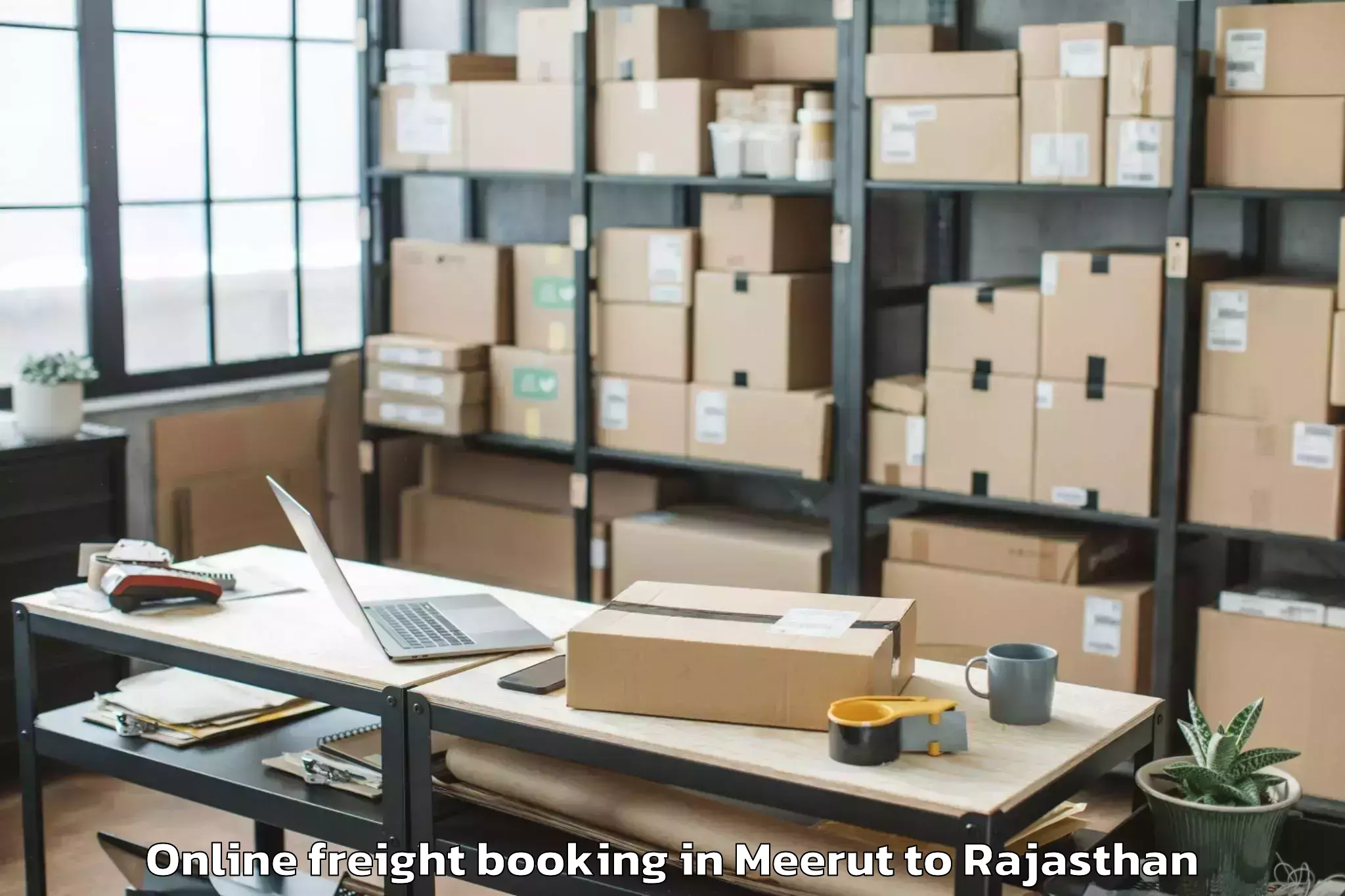 Book Meerut to Bijaipur Online Freight Booking Online